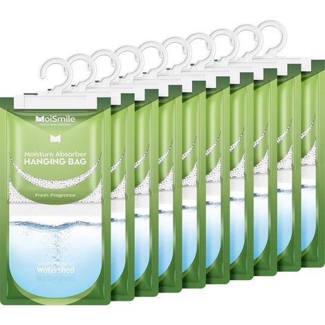 Absorbeurs d'humidité suspendus parfum frais lot de 10 pour placard voiture salle de bain (1/5)