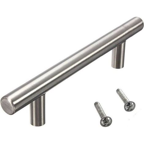 JCU® 10pcs Barre en T Poignées 1296150mm Boutons avec Vis Armoire Tiroir Porte Acier Inoxydable Cuisine meuble (1/4)