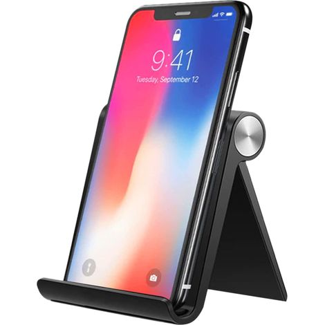 Support Pour Tablette - Support Pour Téléphone Portable - Ajustable 0 À 100 Degres - Compatible iPhone iPad Samsung Huawei Jusqu’à 10,5 Pouces - Noir - 1 Pièce (1/5)