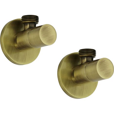 Coppia di rubinetti bronzo per collegamento miscelatori modello tondo Sphera  Bronzo