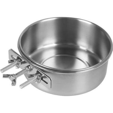 1 Gamelle Inox Séparable, Fixation 3 Vis, Acier 304, Pour Cage Oiseaux Et Petits Animaux (1/5)