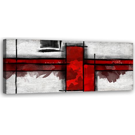 Tableau sur toile Rectangle rouge 90x30 (1/5)