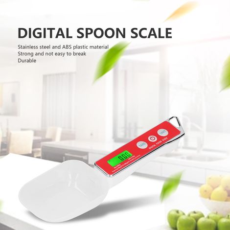 Bilancia da cucina digitale, 500 g/0,1 g, bilancia elettronica per alimenti con schermo LCD per caffè, prodotti da forno, farina, riso, spezie (rossa) (1/4)