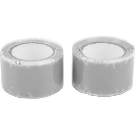 2 Stück selbstklebendes Silikonband, Isolierband, wasserdicht, Klebeband zur Reparatur von Wasserleitungen und Schläuchen, grau (1/5)
