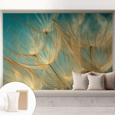 Fototapete - Tapete Vliestapete mit Kleber - Wandtapete Moderne Wandbild Schlafzimmer Wohnzimmer Ätherische Pusteblumen 208x146 cm (1/5)
