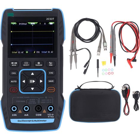 Oscilloscope numérique multimètre 3 en 1, 19999 points, 250 MS/s, multimètre portatif, générateur de forme d'onde DDS (1/5)