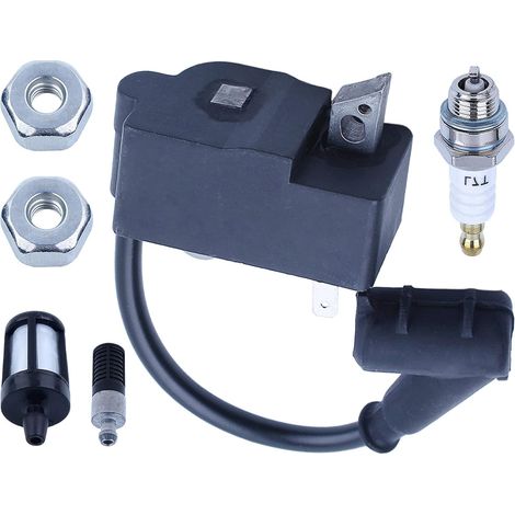 Bobine d'allumage, filtré à huile et carburant, écrou de barre, bougie pour Stihl MS270 MS280 pour tronçonneuse, bobine d'allumage, bougie, filtre à carburant, filtre à huile, écrou de barre (1/5)