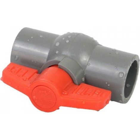(φ40mm) Robinet à tournant sphérique en PVC, robinet à tournant sphérique en plastique, utilisé pour le raccordement coulissant du tuyau d'alimentation en eau, gris (1/5)