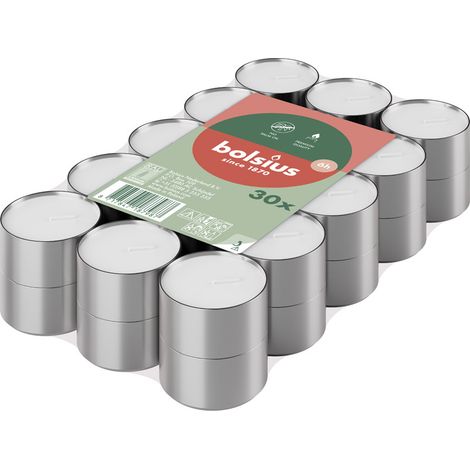 Bolsius Teelichter weiß 6h 30er Pack Teelicht