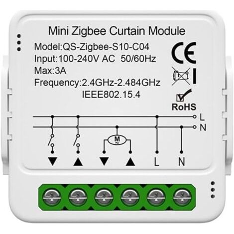 BARKBUSTERS Interrupteur Module Volet Roulant Connecté, Commutateur Rideau Stores WiFi, Compatible avec Alexa Google Home pour Commande Vocale, Minuterie Intelligent Moteur Mural (1/4)
