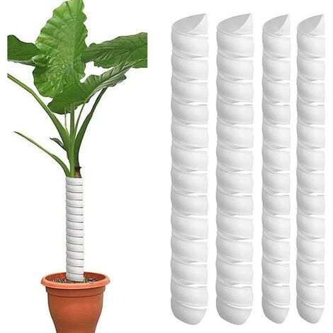Lot de 4 spirale en plastique pour arbres (vert) – Tubes de protection pour troncs d'arbres – Protègent les plantes contre les cerfs, lapins, chats, (1/5)