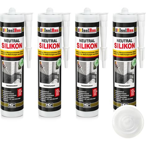 Neutralsilikon Naturstein Silikon Sanitär Marmor Inn/Auß 4 x 300ml Transparent (1/5)