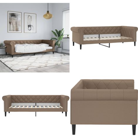 vidaXL Lit de jour cappuccino 90x200 cm similicuir (1/5)