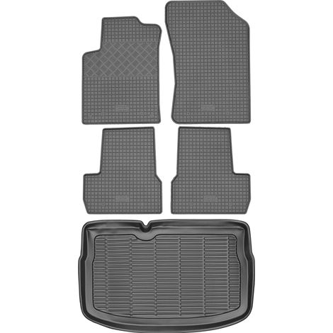 Ensemble de tapis de sol en caoutchouc pour Citroën C3 II Berline (2010-2016) + tapis de coffre (1/5)