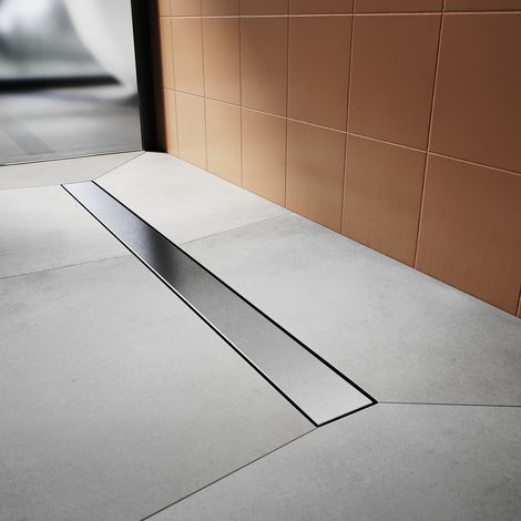 SONNI Duschrinne Bodenablauf Edelstahl dusche Duschablauf flach mit Geruchsstop und Haarsieb 2 in 1 design Doppelseitige 80 CM (1/6)