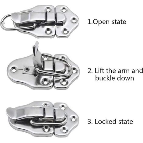 Silver Metal Toggle Clasps for Jewelry Boxes, Gift Boxes, Tool Boxes, Suitcases and Chests – Heavy Duty Lever Closure (1/5)