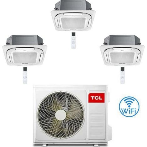 Climatizzatore Condizionatore TCL Cassetta 4 Vie Compact Wi-Fi R32 Trial Split Inverter 9000 + 9000 + 18000 BTU con U.E. MT2730 Classe A++/A+ NOVITÁ