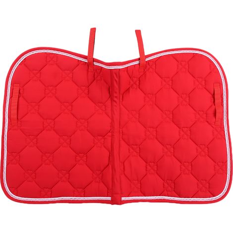 Tapis de selle de cheval en coton Durable, doux et respirant, Double corde en PP, sangle ventrale, tapis absorbant la sueur, équipement rouge (1/5)