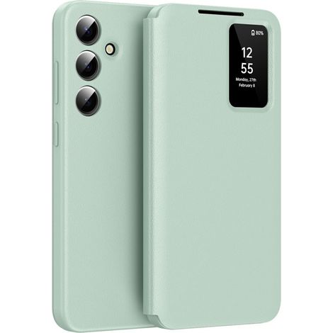 Custodia Smart View con tasca per carte per Samsung Galaxy A56 5G, verde (1/5)