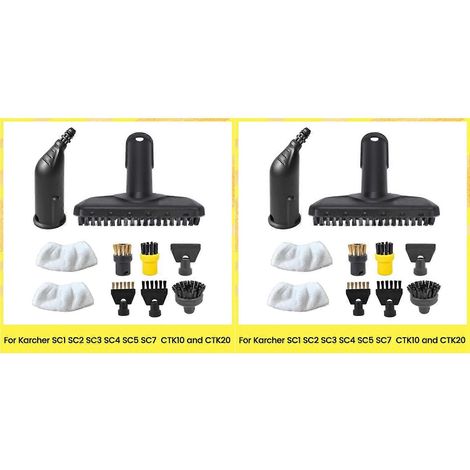 2x Rundbürsten-Elektrodüsenkopf-Wischmopp für Kärcher Dampfreiniger SC1/SC2/SC3/SC4/SC5/SC7 (1/5)