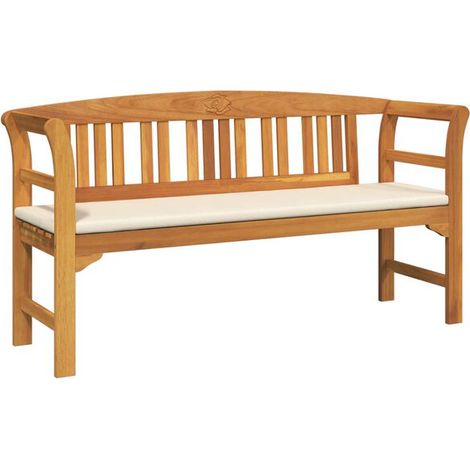 Banc rose naturel, 157 x 46 x 82,5 cm, bois d'acacia massif. (1/5)