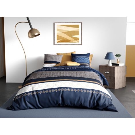 Parure housse de couette 3pcs 240x220cm 100% coton 57fils kalypso (1/3)