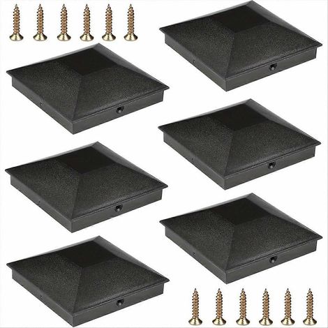 Bouchons de poteaux de clôture 4x4, bouchons en plastique pour poteaux de terrasse avec vis, empêchent les poteaux de se fissurer et de pourrir, pour l'extérieur (1/5)