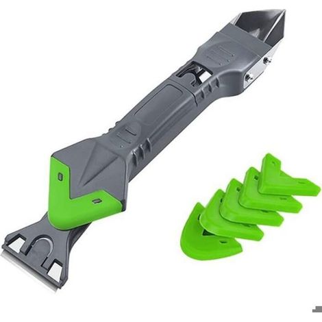 Kit Calfeutrage Silicone 5 En 1 - Racloir Acier Inoxydable - Embouts Silicone Remplaçables - Pour Joints Cuisine Salle De Bain - 1 Pièce (1/4)