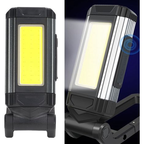 Lampe de travail COB magnétique rechargeable USB LED, lampe torche torche à intensité variable, idéale pour le camping. (1/5)