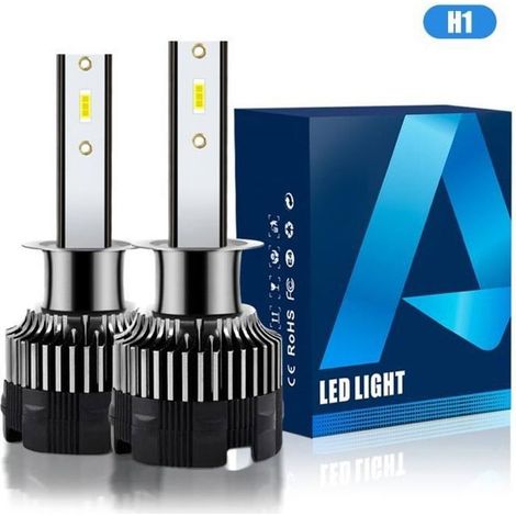 2 lampadine a LED H1 da 120 W 20000 lumen per fari auto, luce bianca 6500K, resistenti al chip CSP, impermeabili IP67 (1/4)