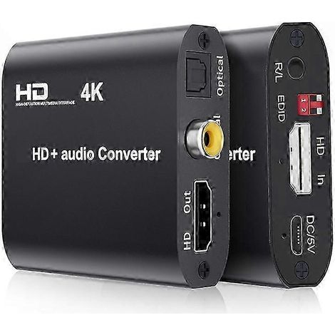 Convertisseur/répartiteur audio HDMI 4K avec sortie stéréo coaxiale, compatible avec les téléviseurs HD 4K 30 Hz (1/5)