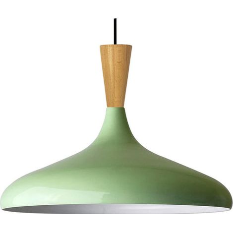 Lampe Suspendue Simple en Vert – Lustre Vintage E27 Ø35 cm pour Salon, Chambre ou Salle à Manger (1/5)