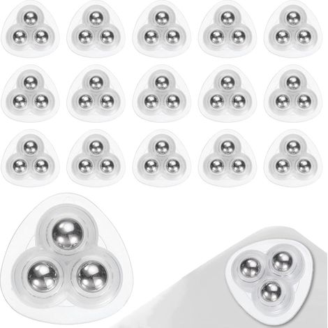 16 Pièces Roulettes pour Meubles Auto Adhésives Roulette Roulettes Billes Acier, (Mini Transparent) (1/5)