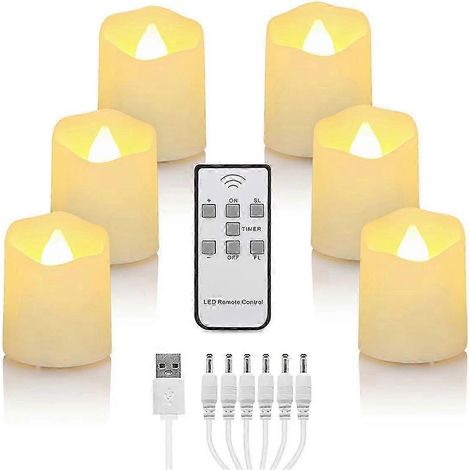Bougie LED sans flamme rechargeable avec minuterie et télécommande pour chambre de mariage, jardin, vacances (1/5)