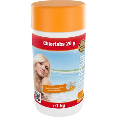 Steinbach Poolpflege Chlortabs 1 kg, 50x20g Tabletten Chlor Wasserpflege Pool