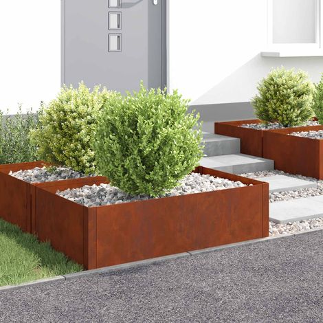 Teenpull – Raseneinfassung 100 x 60 x 35 cm Stahl Rostig (1/5)