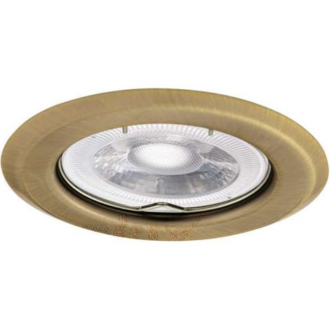 Kanlux – Spot encastrable extérieur mur et plafond 12V – Culot GX5.3 – Finition laiton patiné – Dimensions 8 cm x 8 cm x 3 cm – IP20