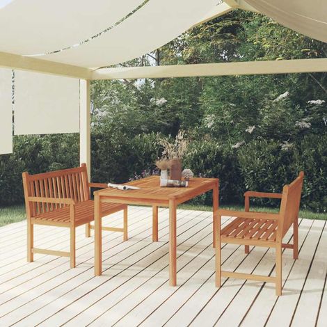 Ensemble à manger de jardin 3 pcs-Salon de jardin Bois de teck massif 820057 (1/5)