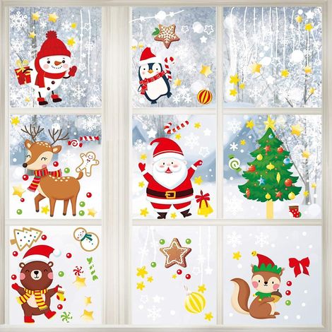Noël Autocollants Fenêtres - Stickers Décoration DIY pour Fenêtres - DéCalcomanie pour Noël Décorations (1/5)