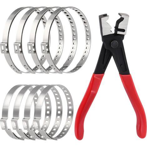 9 pcs pince à tuyau avec kit de pince de soufflet CV, Clic et Clic R Type Collier Pince en acier inoxydable Arbre de transmission réglable Soufflet CV Outils de réparation automobile (1/5)