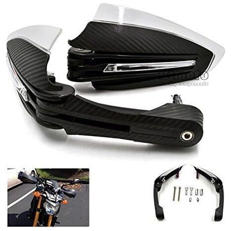 ChangM- Paire Moto universel Protège-mains avec éclairage LED fonctionnant à la main Guards protecteurs Moto pour (1/4)
