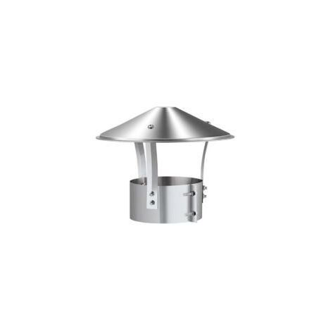 Chapeau de cheminée, échappement en acier inoxydable, tuyau d'échappement, cheminée extérieure (argent brillant)，200mm