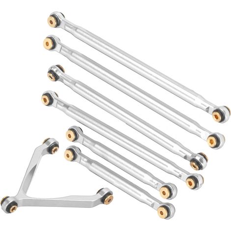 Kit de biellettes de direction pour carrosserie de voiture RC Axial SCX24 C10 1/24, pièces de suspension, biellettes argentées (1/5)