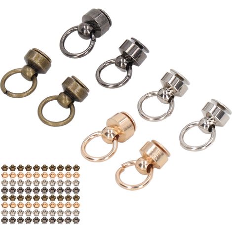 80 Rivets à tête ronde avec anneau de traction, clous en métal pour bricolage, DIY cuir, œillets et studs de fixation (1/5)
