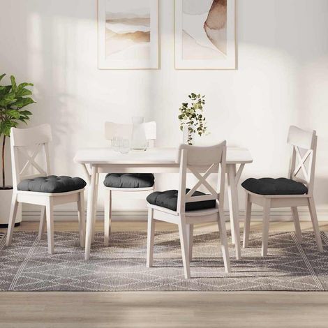 Cojines para asiento 4 pcs Gris oscuro 40 x 40 cm Tela de pana