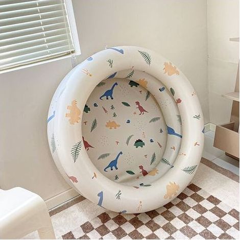 Piscina rotonda per bambini, piscina gonfiabile per neonati, giocattolo per interni ed esterni, design con dinosauri animati, 85 x 25 cm (1/5)