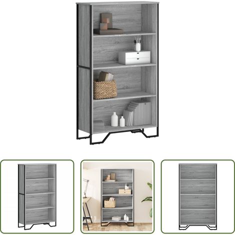 Rangement livres - Bibliothèque sonoma gris 80x31x137,5 cm bois d'ingénierie (1/5)