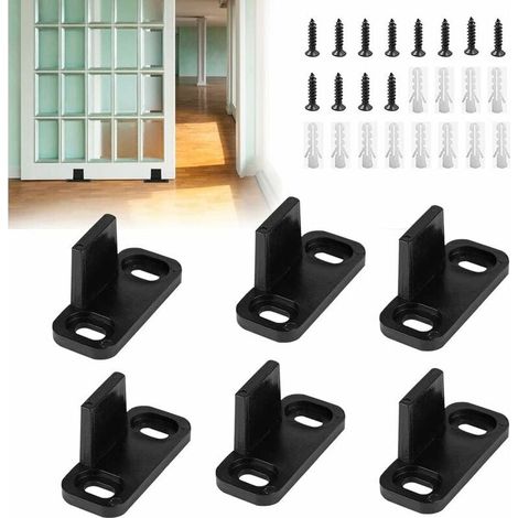 Kunststoff-Bodenführung für Schiebetüren – 45 x 20 x 24 mm – Geräuschdämpfend – Keine Nut erforderlich – 6er-Pack (1/5)