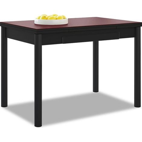 Table de Cuisine Extensible - Structure Noire - Couleur Bordeaux - Idéale pour Les Petits espaces - Dimensions : 90 x 50 cm - Extensible : 140 x 50 cm (1/5)