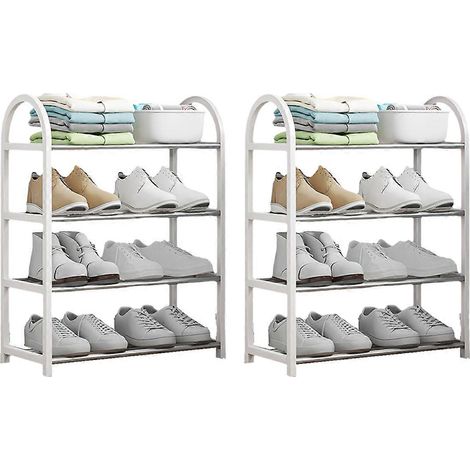 Étagère à chaussures, meuble à chaussures pour entrée et porte d'entrée, blanc-- (1/5)